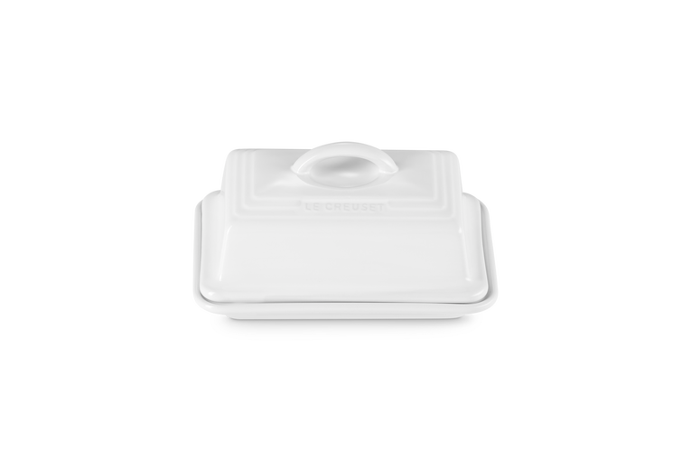 Stoneware Butter Dish | White | 17cm