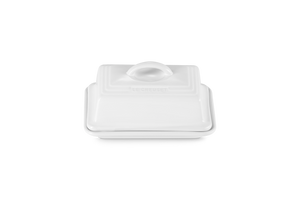 Stoneware Butter Dish | White | 17cm