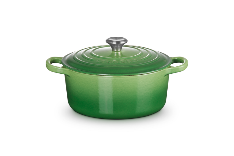 Cast Iron Round Casserole | Bamboo Green | 22cm