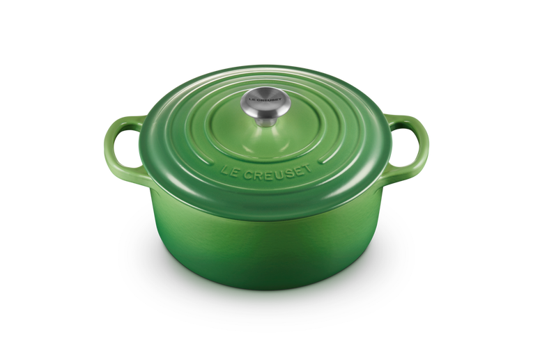 Cast Iron Round Casserole | Bamboo Green | 22cm