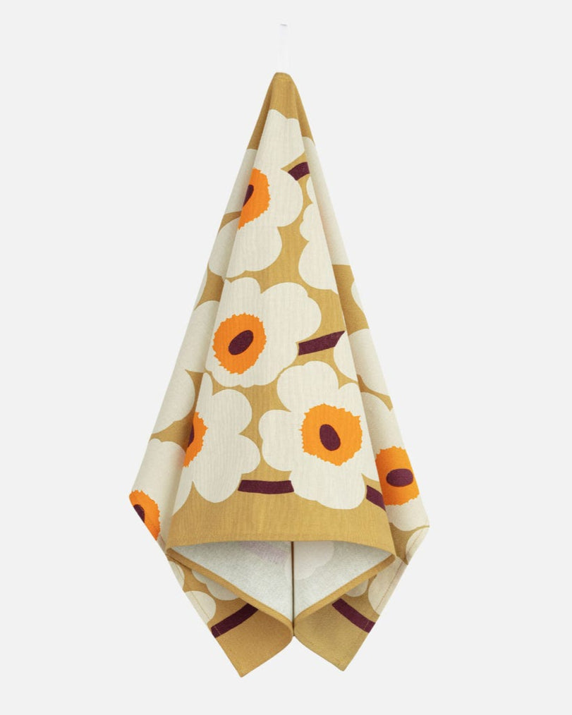 Unikko Tea Towel | Caramel, Cream, Warm Orange | 47x70cm
