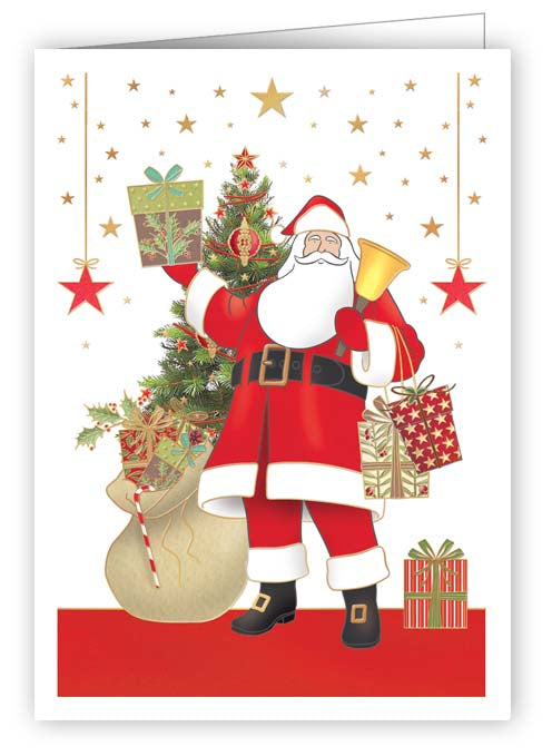Mini Santa with Presents Christmas Card