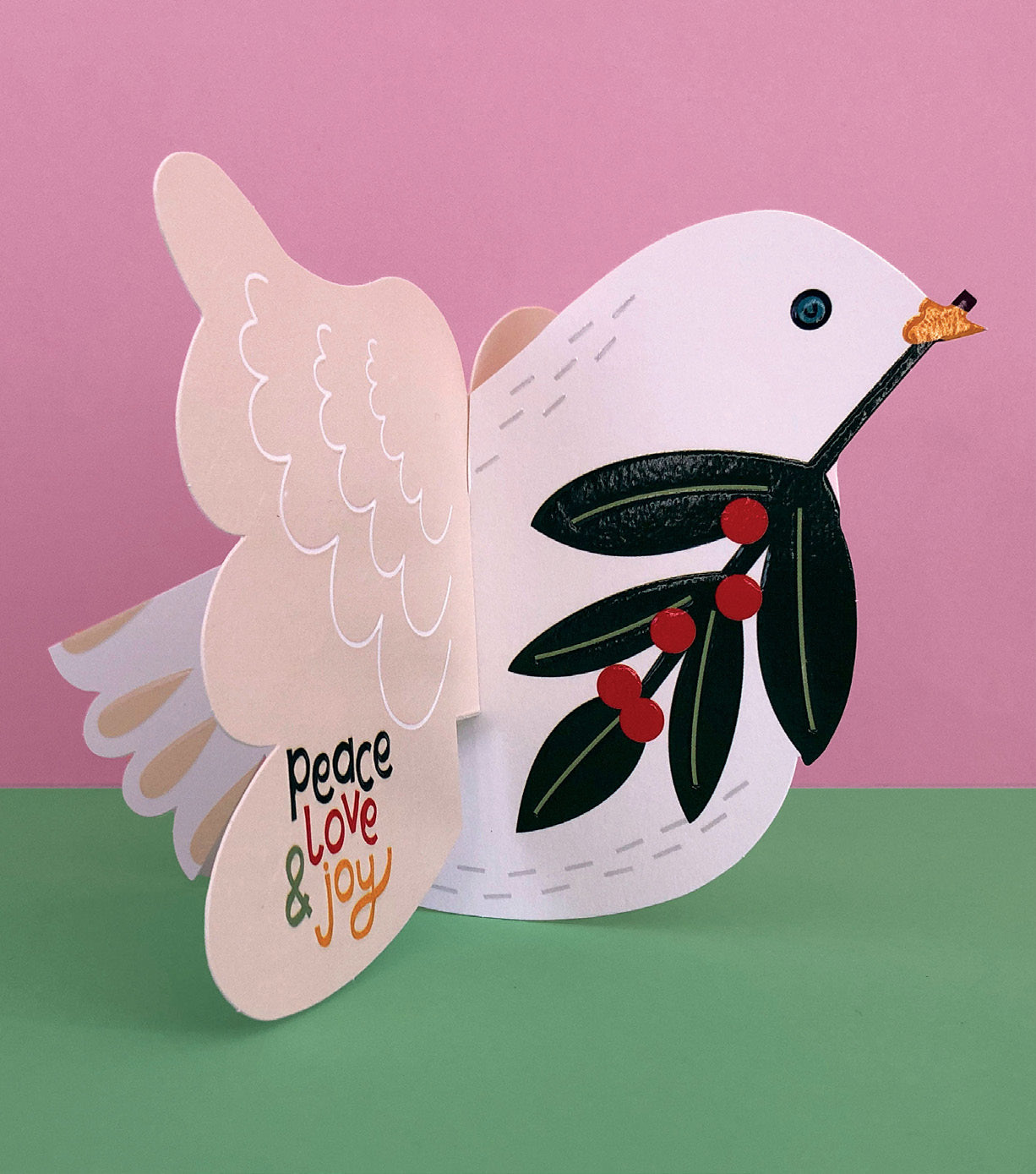 Christmas Dove 3D Fold Out Card | 13.3x18.4cm