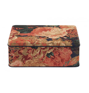 Sanderson Rose and Peony Biscuit Tin | 19.3x15.2x7 cm