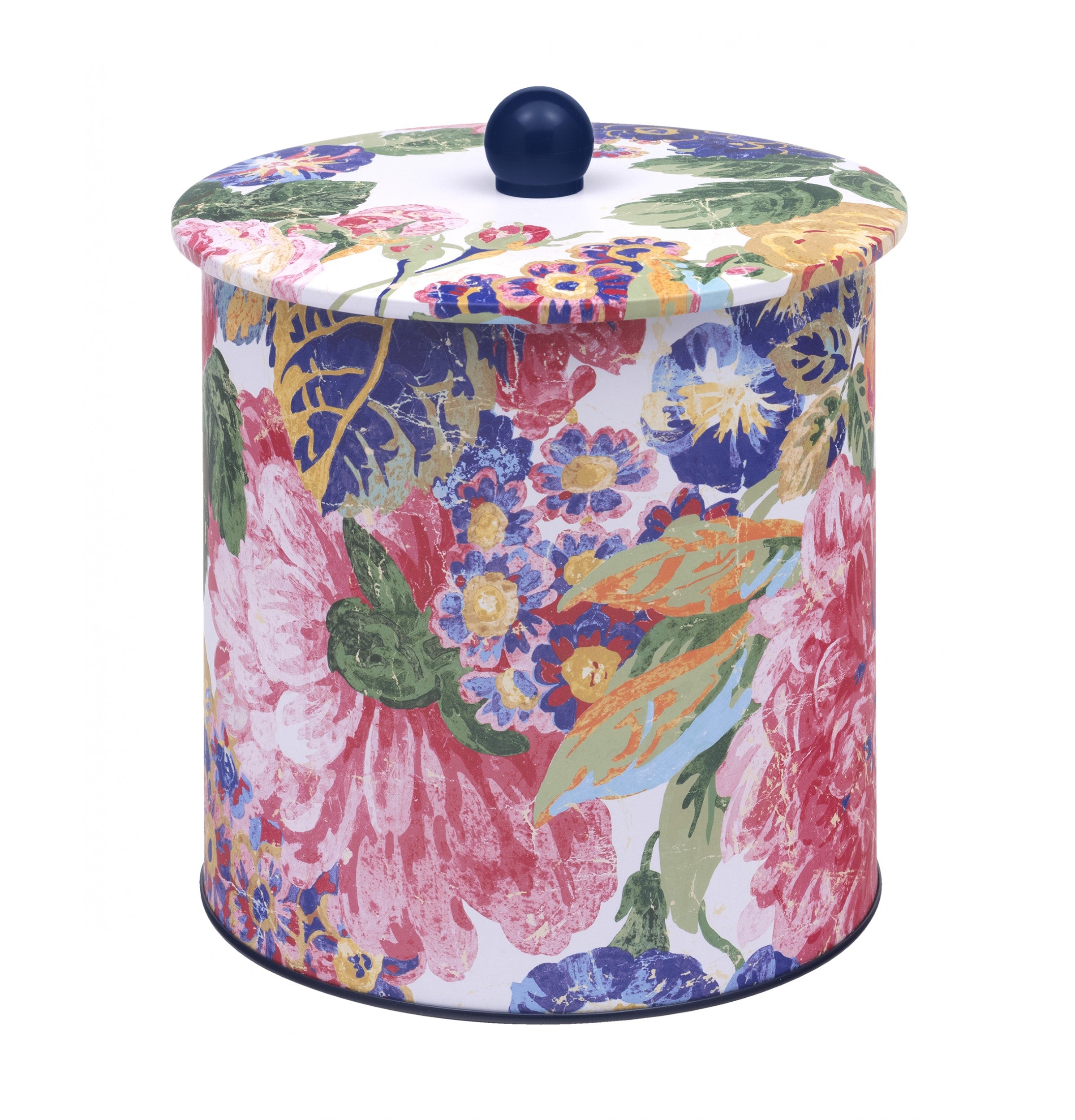 Sanderson Rose and Peony Biscuit Barrel Tin | 17x17x17.3 cm
