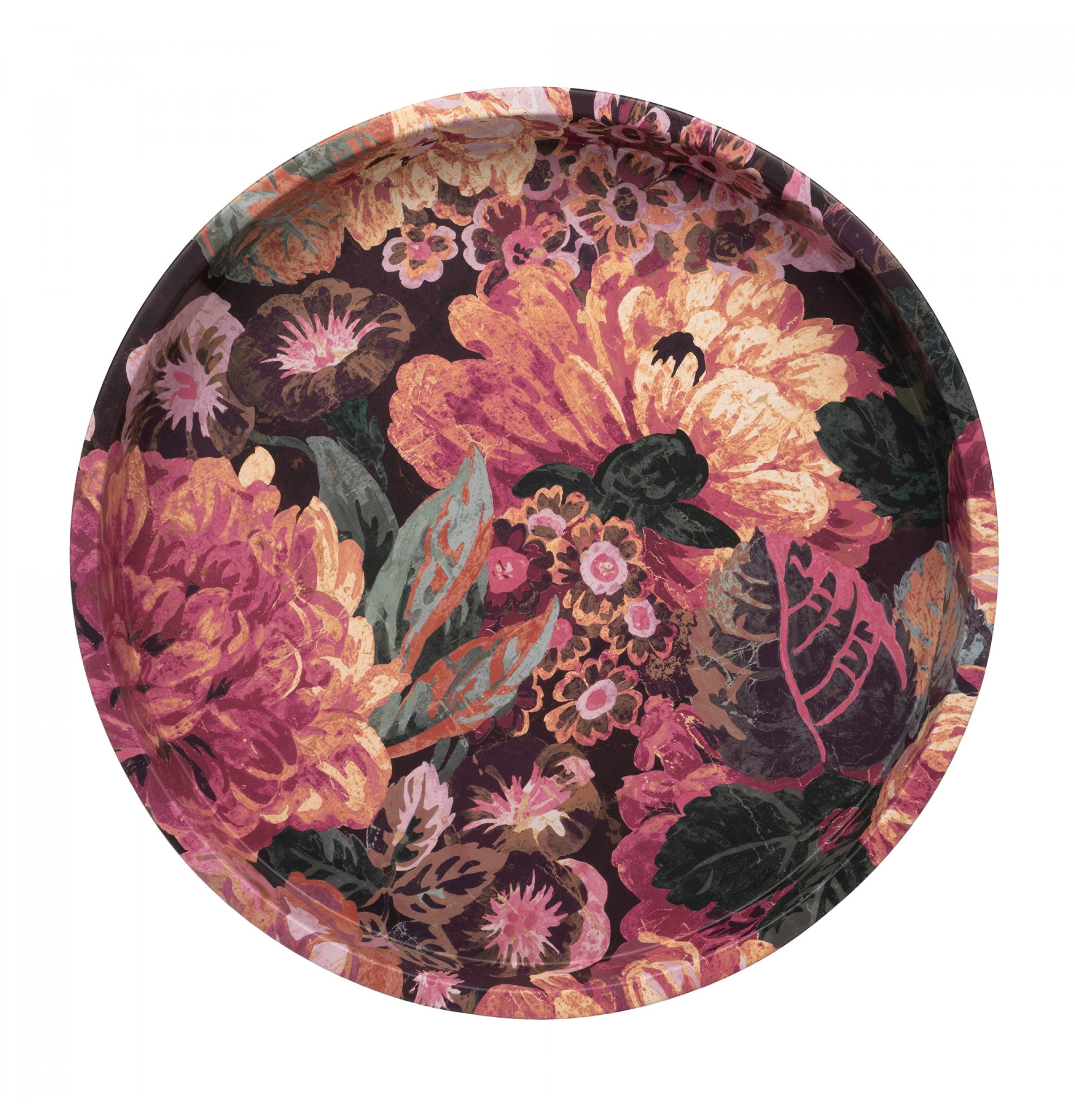 Sanderson Rose and Peony Round Tin Tray | 30x30 cm
