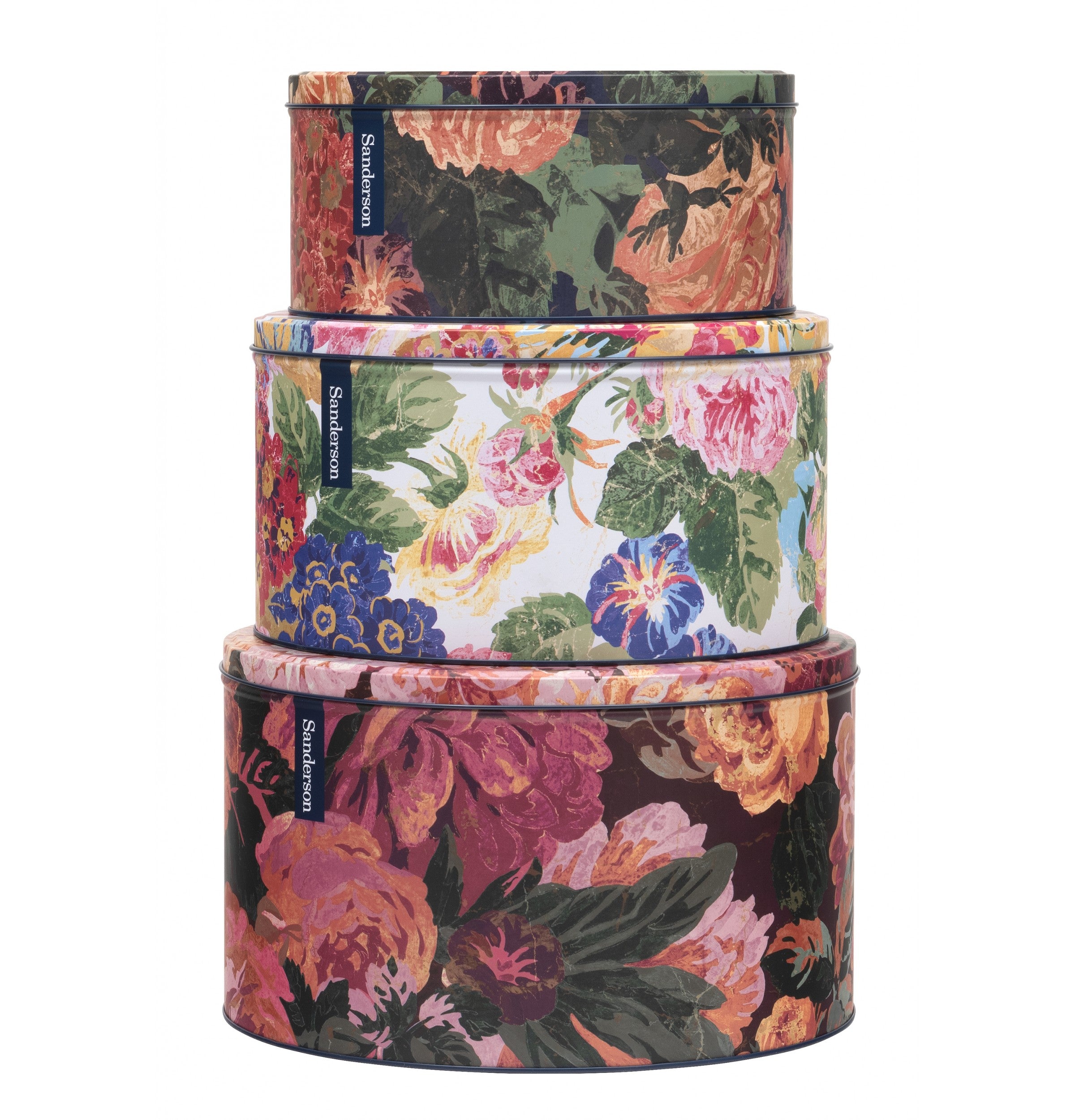 Sanderson Rose and Peony Large Round Cake Tins | Set Of 3