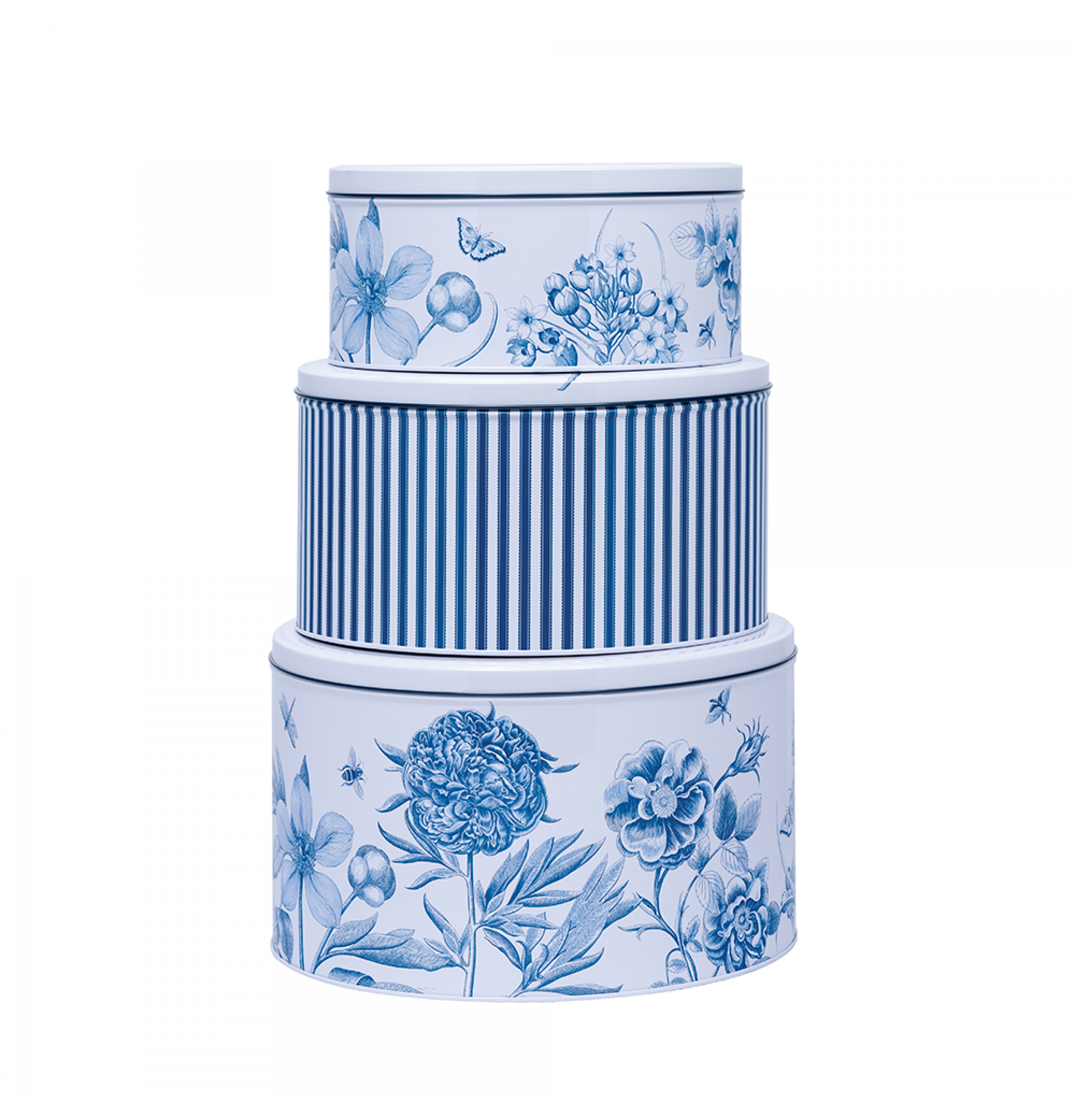 Sanderson Etching & Roses Large Round Cake Tins | Set of 3