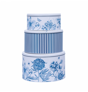 Sanderson Etching & Roses Large Round Cake Tins | Set of 3