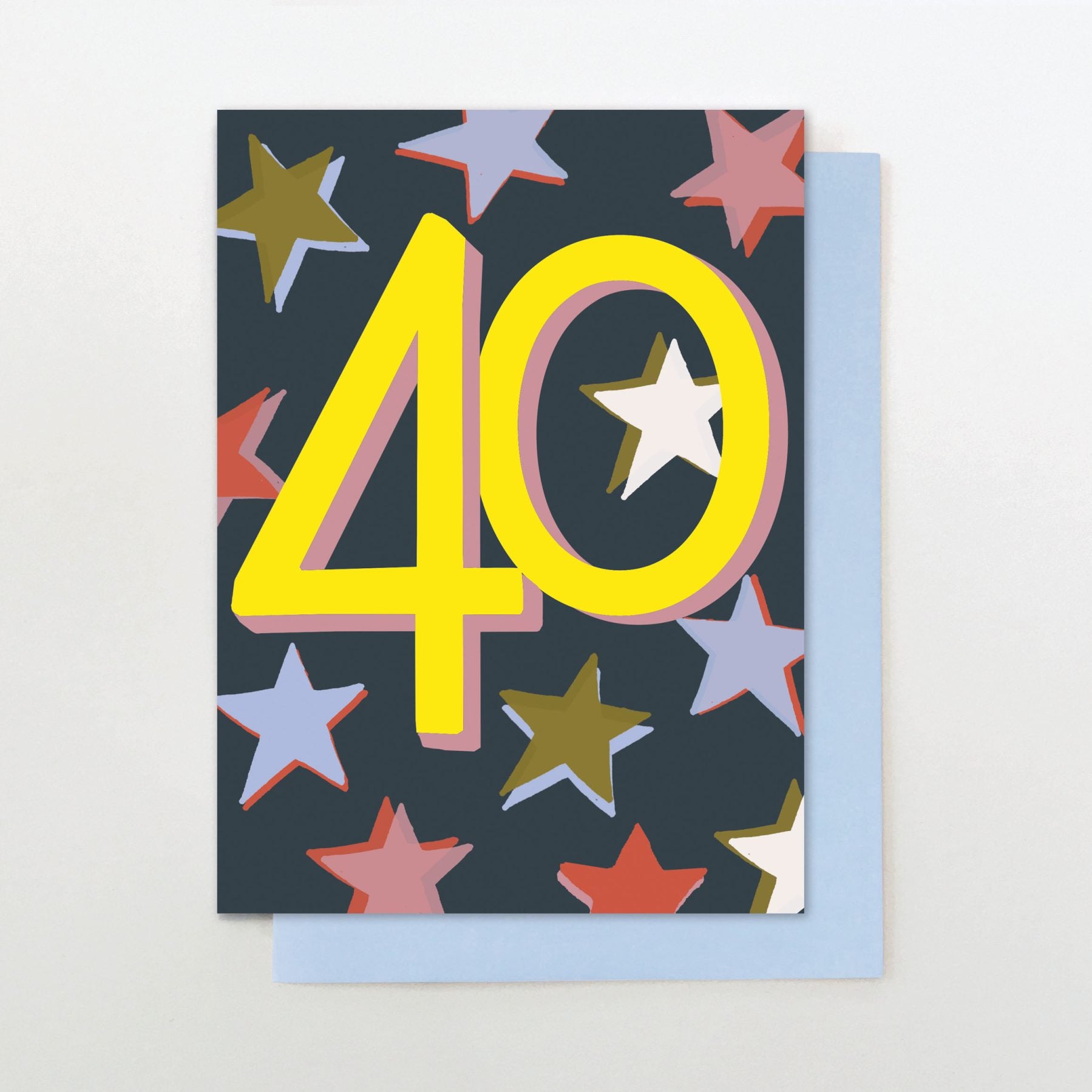 Neon 40 Stars Card | 12x17cm | Stop the Clock Designs – Me & Mimi