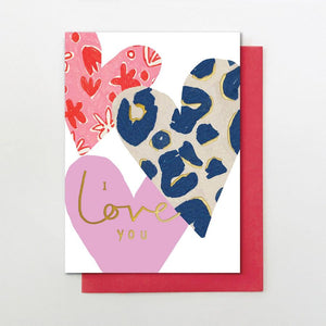 I Love You Hearts Greeting Card | 12x17cm