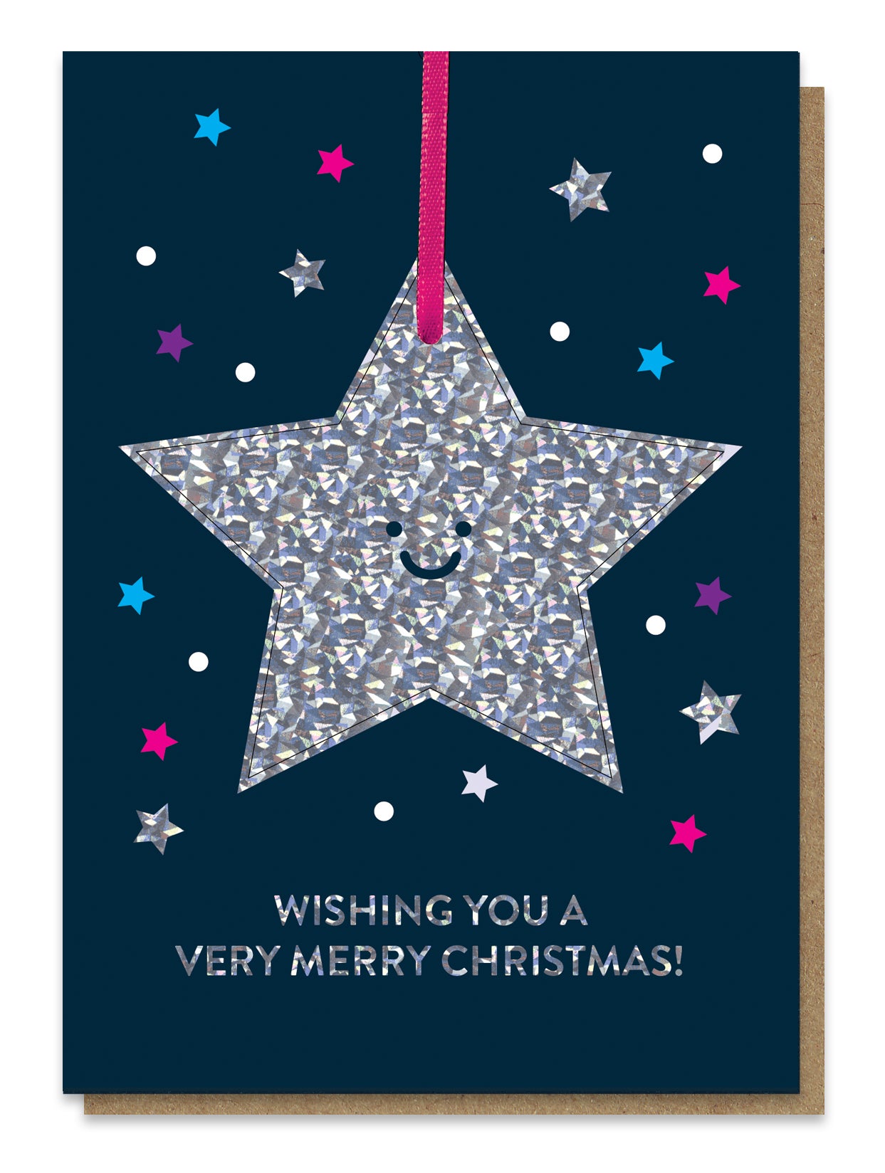 Sparkly Star Bauble Christmas Card
