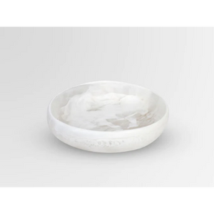 Small Resin Earth Bowl | White Clear Swirl