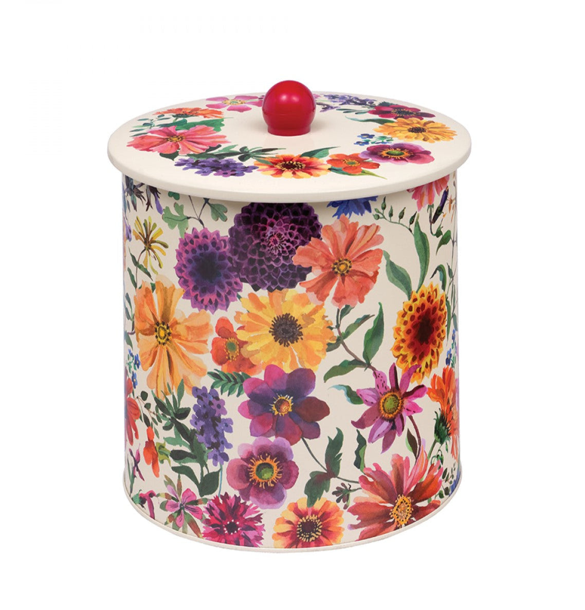 Garden Flowers Biscuit Barrel Tin