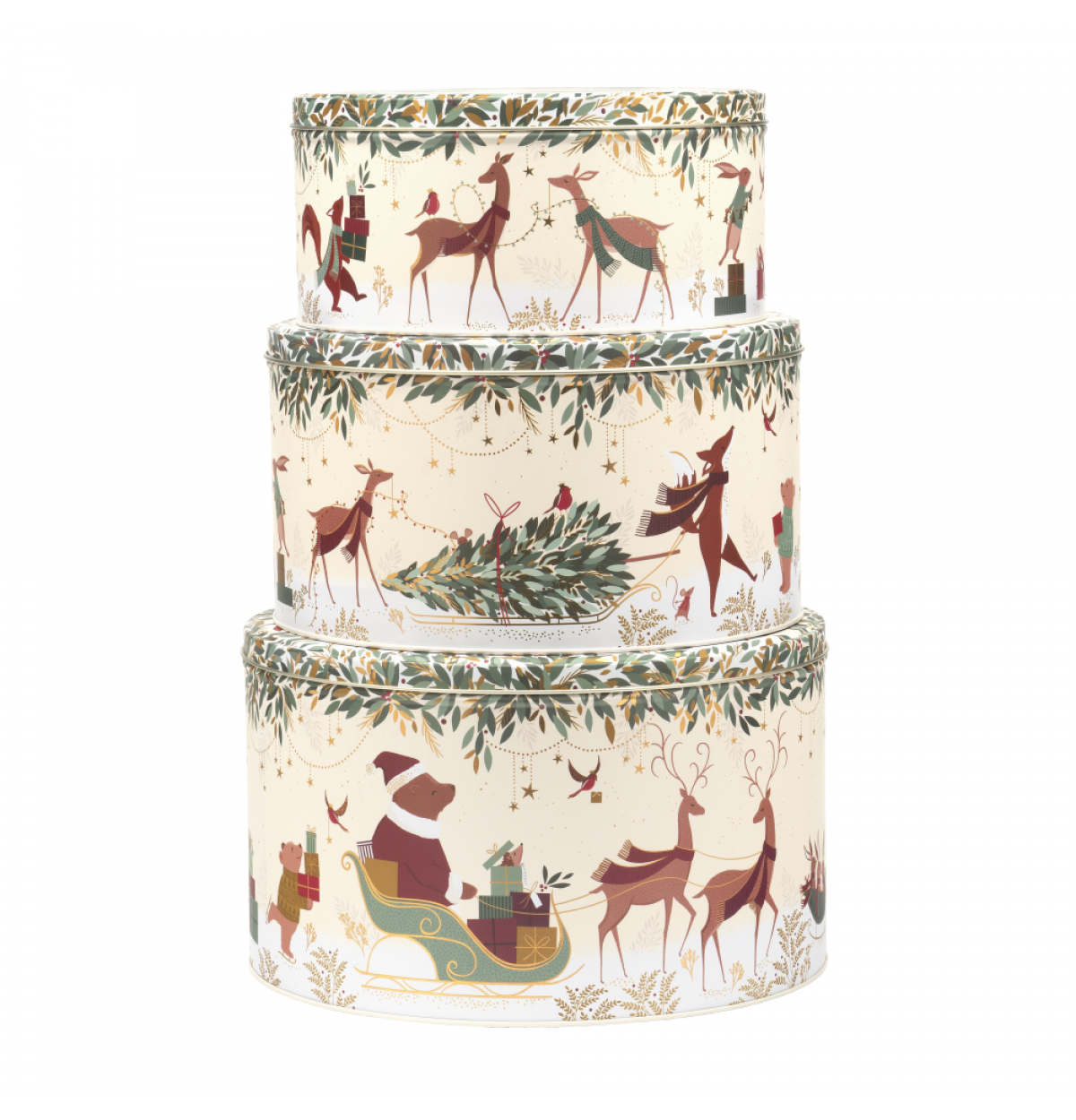 Sara Miller Woodland Tales Bear Large Round Cake Tins | Set of 3