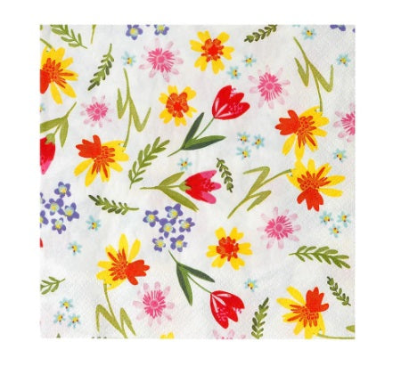 Hop Over the Rainbow Floral Paper Napkins | 20pk | 33x33cm