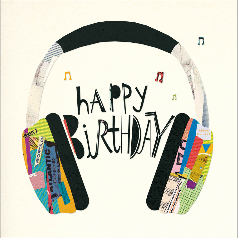 Headphones Birthday Card | 16x16cm