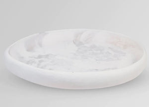 Large Resin Earth Bowl | White Clear Swirl