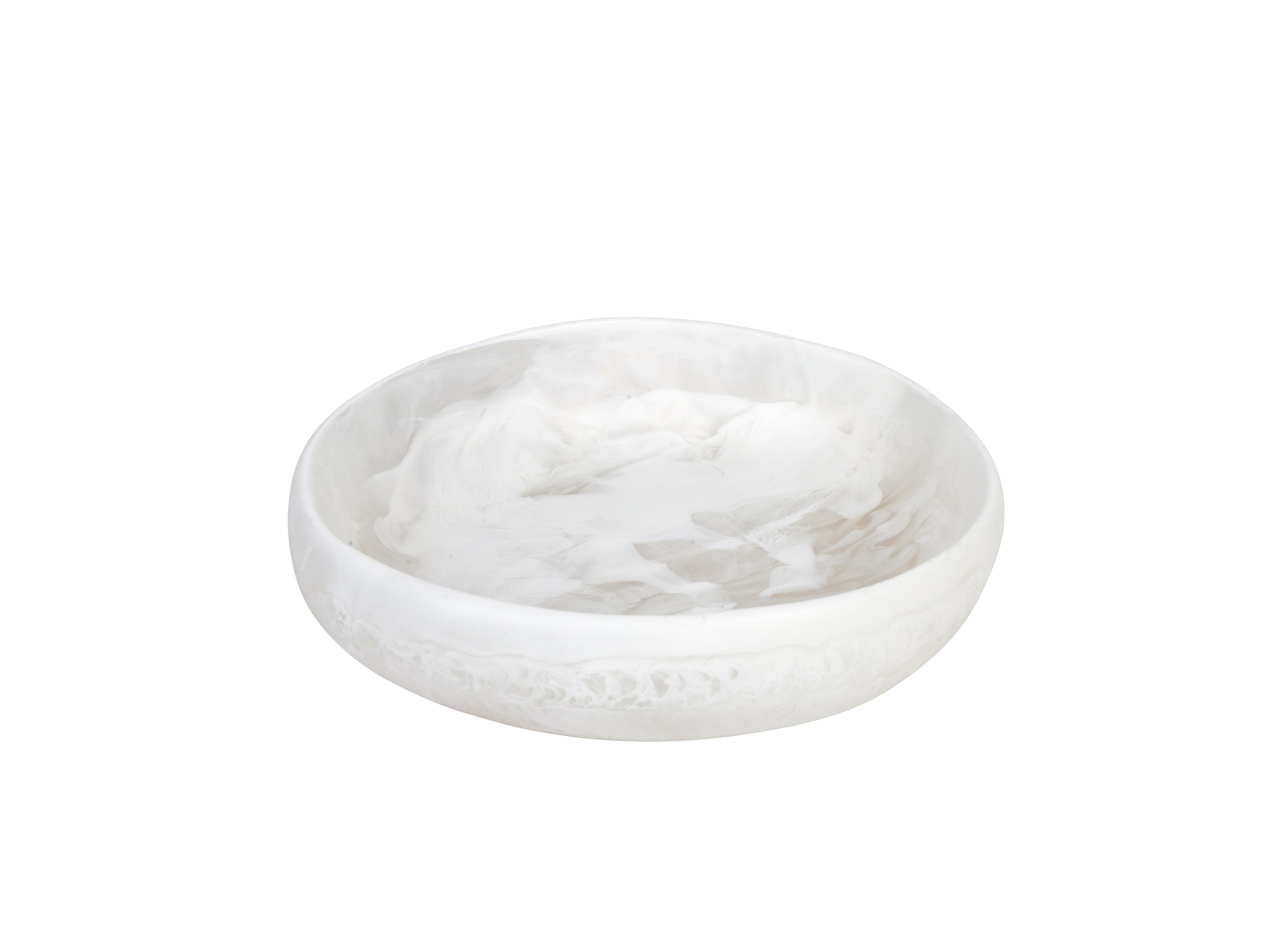 Small Resin Earth Bowl | White Clear Swirl