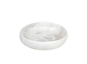 Small Resin Earth Bowl | White Clear Swirl