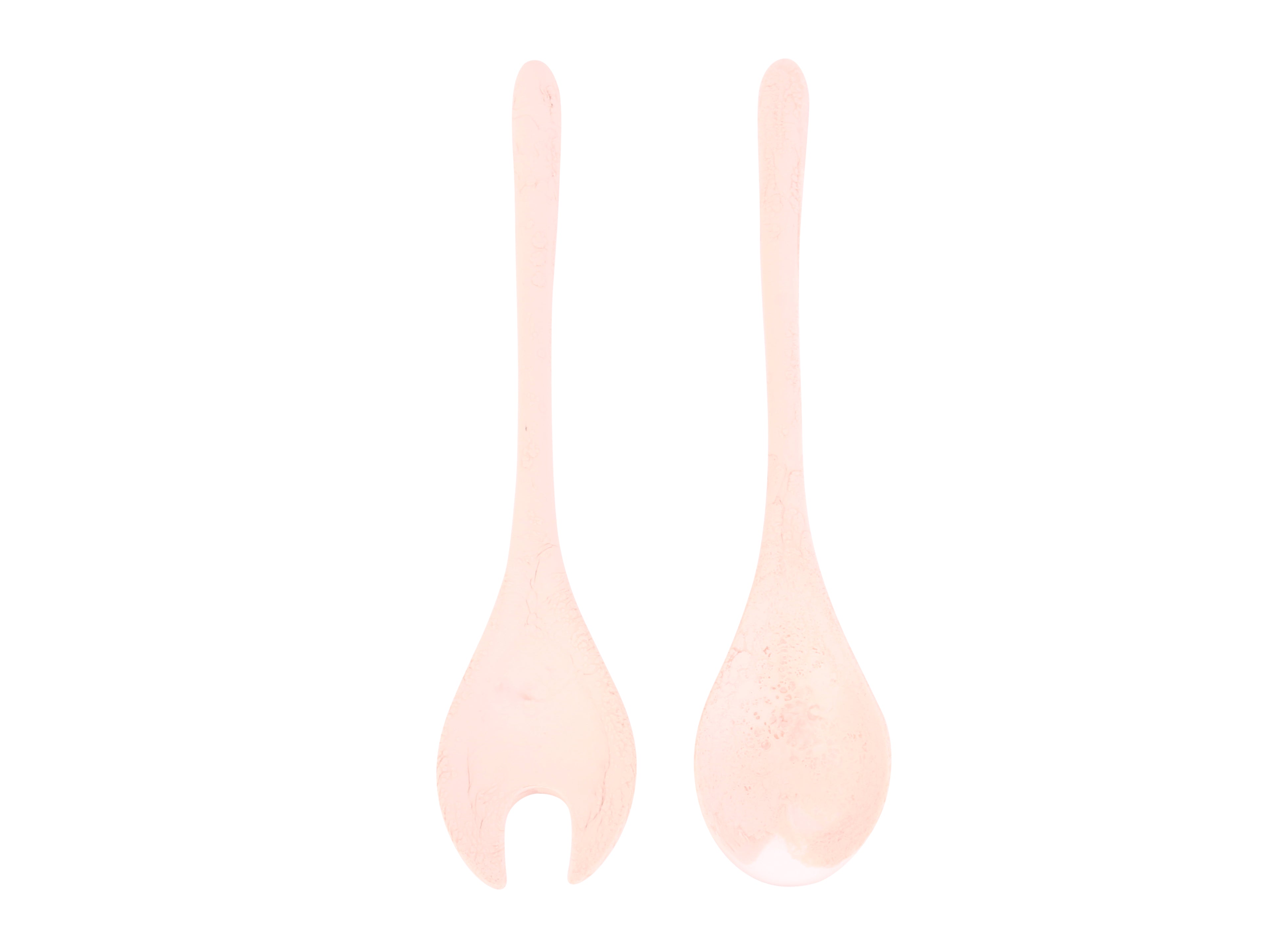 Resin Long Dew Salad Servers | Rose Swirl