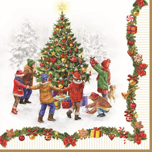 Christmas Round Dance Napkins | 3 Ply | 20pk | 33x33cm