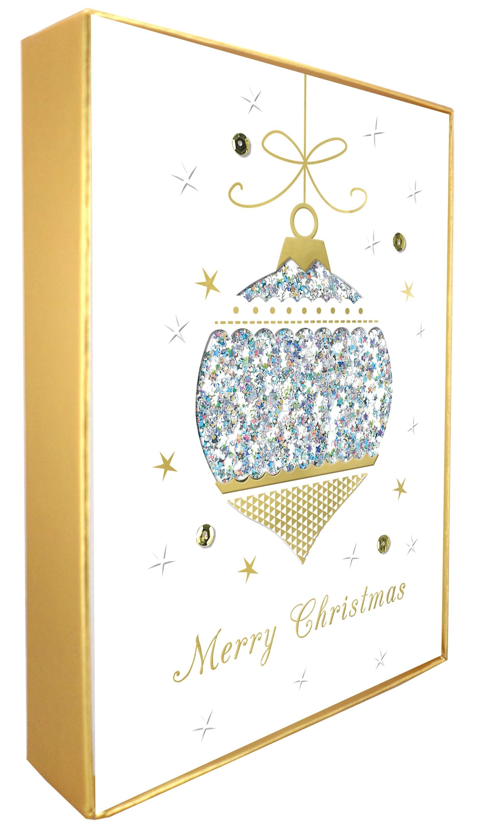 Bauble with Bow Winter Glow Christmas Card Pack | 5pk | 17.5x12.5cm