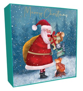 Santa & Animals Christmas Card Pack | 6pk | 16x16cm