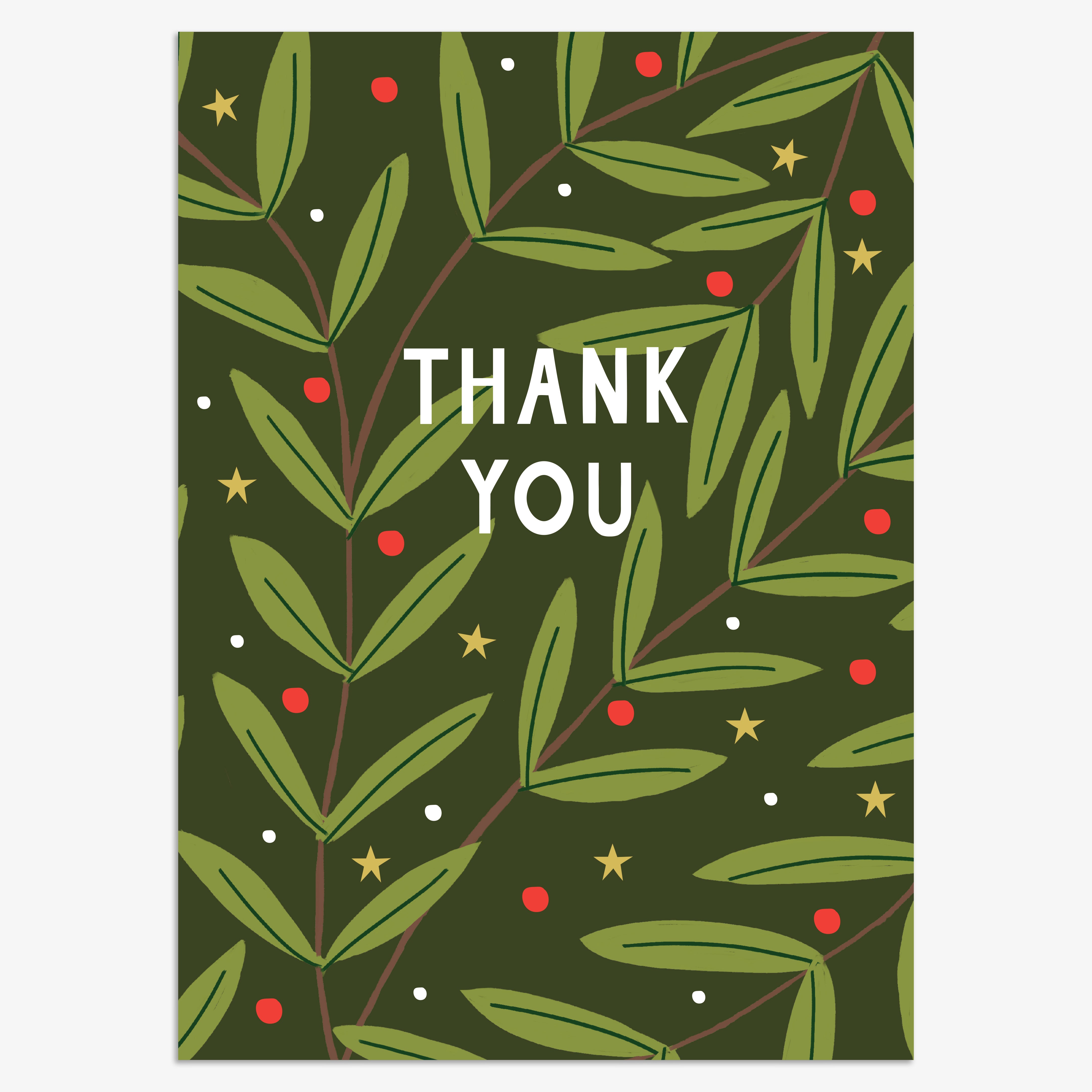 Thank You Winter Floral Christmas Card Pack | 8pk