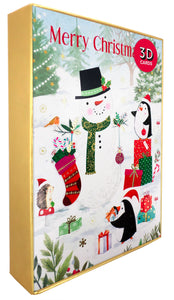 Snowman & Penguins Christmas Card Pack | 5pk | 17.5x12.5cm