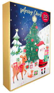 Santa, Reindeer & Fox 3D Christmas Card Pack | 5pk | 17.5x12.5cm