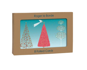 Three Sparkling Trees Christmas Card Pack | 8pk | 9x14cm