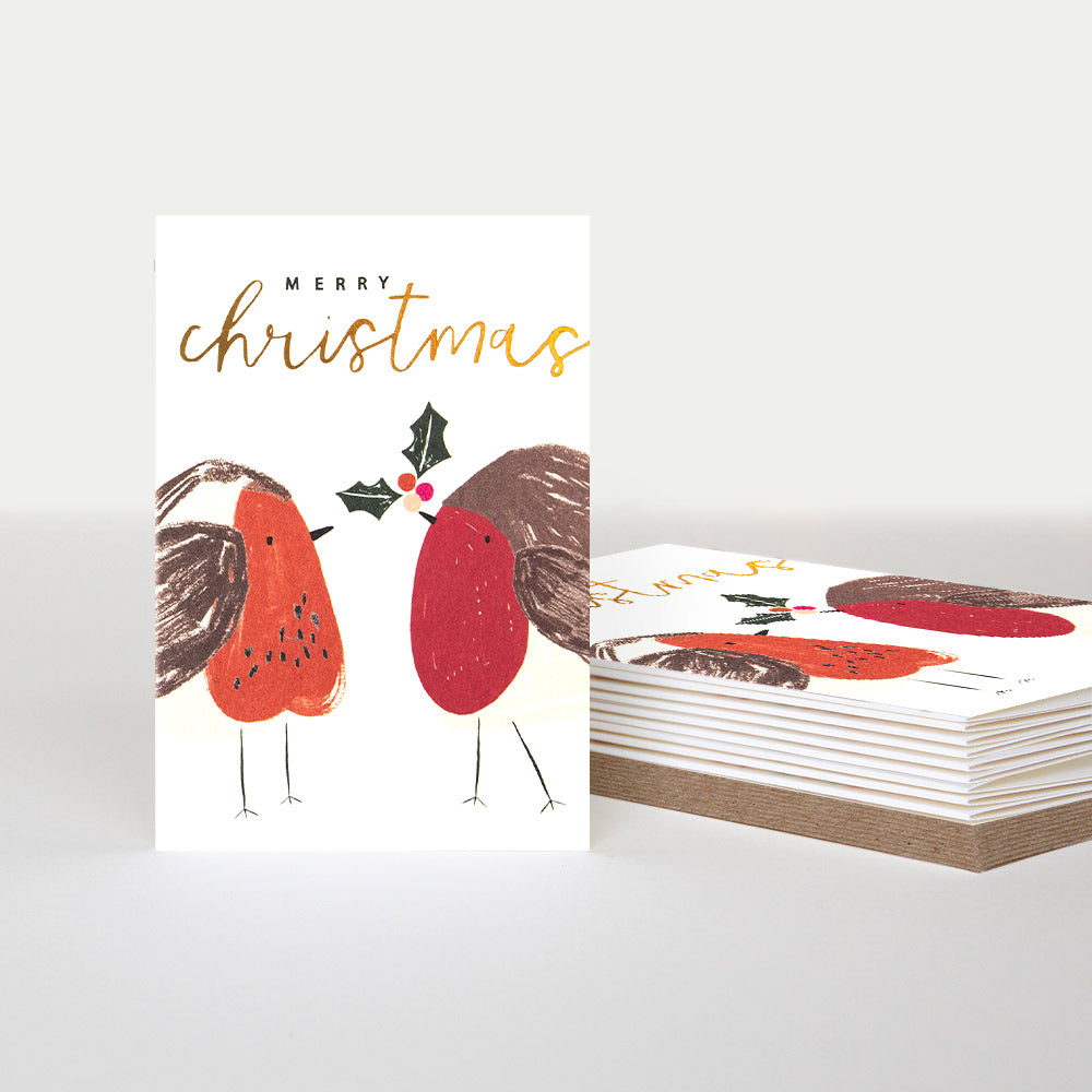 Pair of Robins Christmas Card Pack | 10pk | 13.3x9.7cm