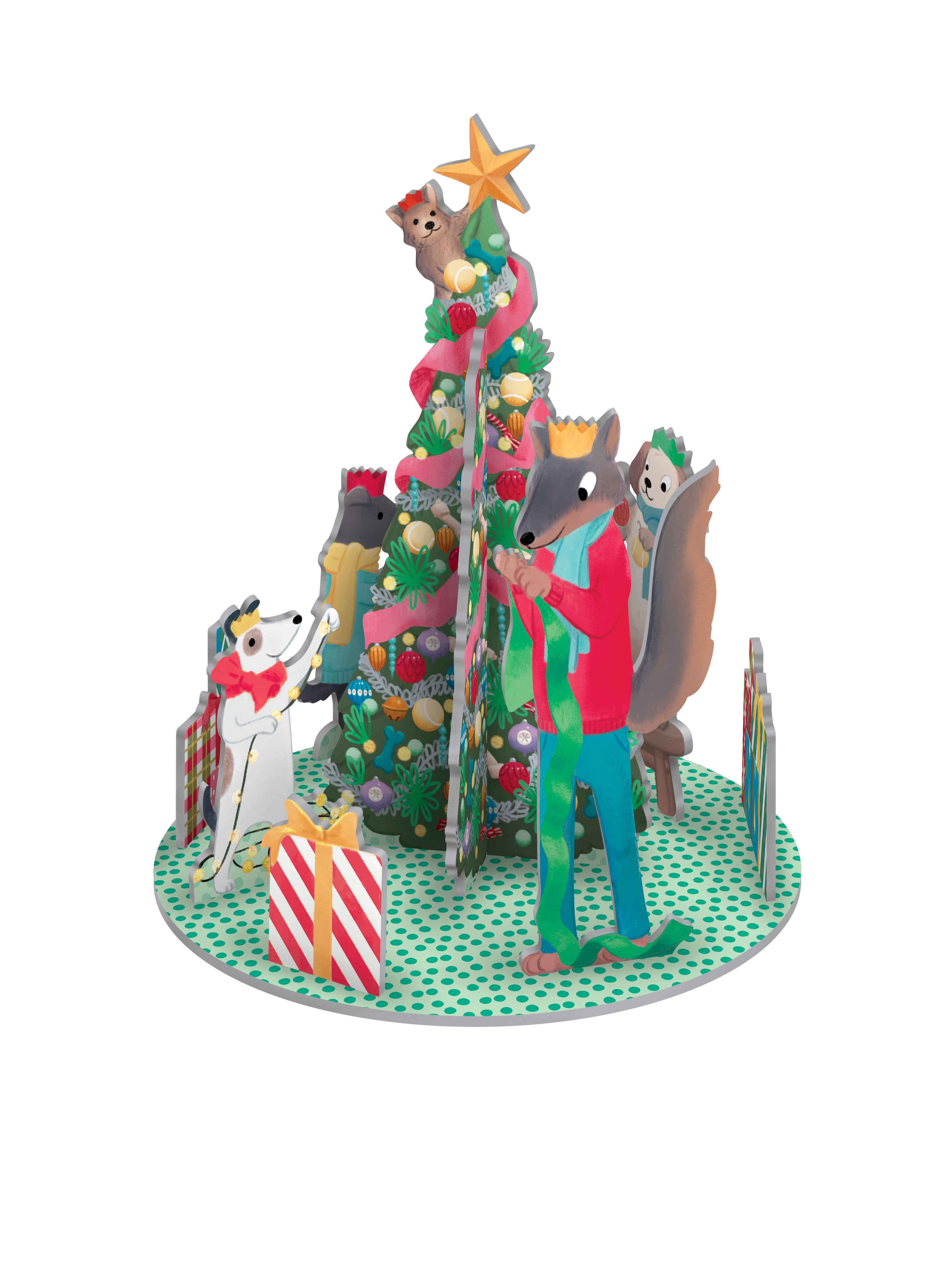 Bow Wow Wow Pop & Slot 3D Christmas Scene | 14.8x21cm