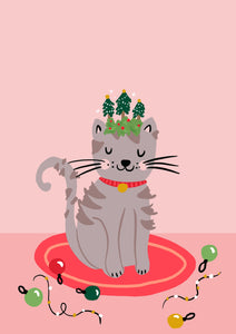 Christie Williams Cat Christmas Card | 10.5x14.8cm