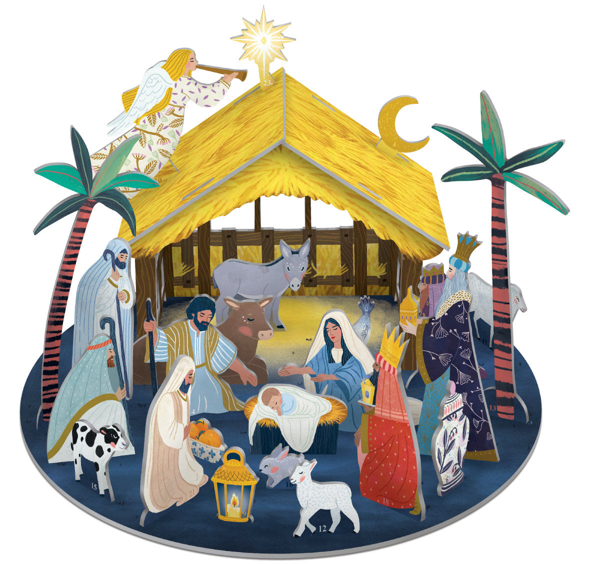 Away In A Manger Pop & Slot Advent Calendar | 26x40cm