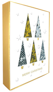 Modern Christmas Tree Winter Glow Card Pack | 5pk | 17.5x12.5cm