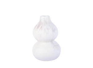 Resin Lotus Seed Vase | White Clear Swirl