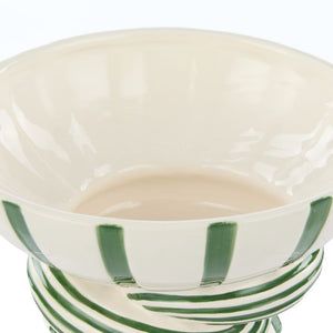 Lulu Collection Twist Stripe Bowl | Green | 24x24x12cm