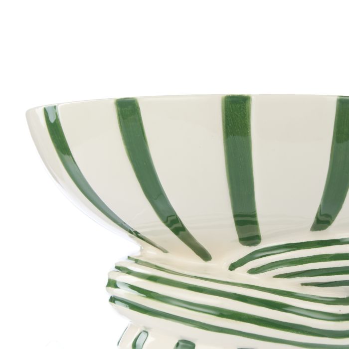 Lulu Collection Twist Stripe Bowl | Green | 24x24x12cm