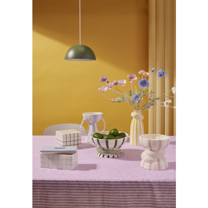 Lulu Collection Twist Stripe Bowl | Green | 24x24x12cm