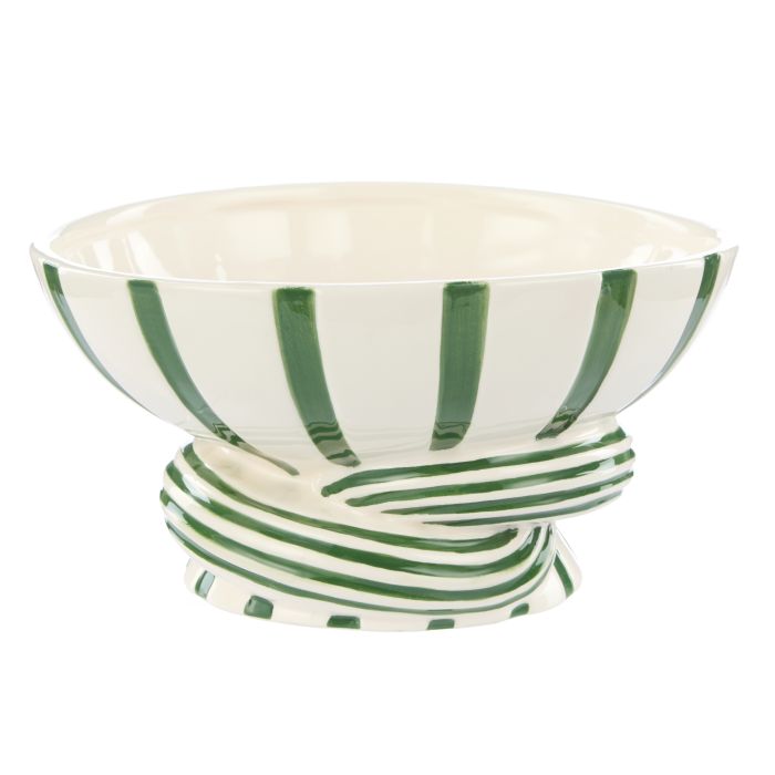 Lulu Collection Twist Stripe Bowl | Green | 24x24x12cm