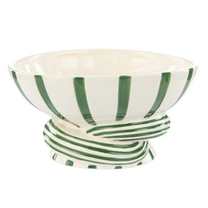 Lulu Collection Twist Stripe Bowl | Green | 24x24x12cm