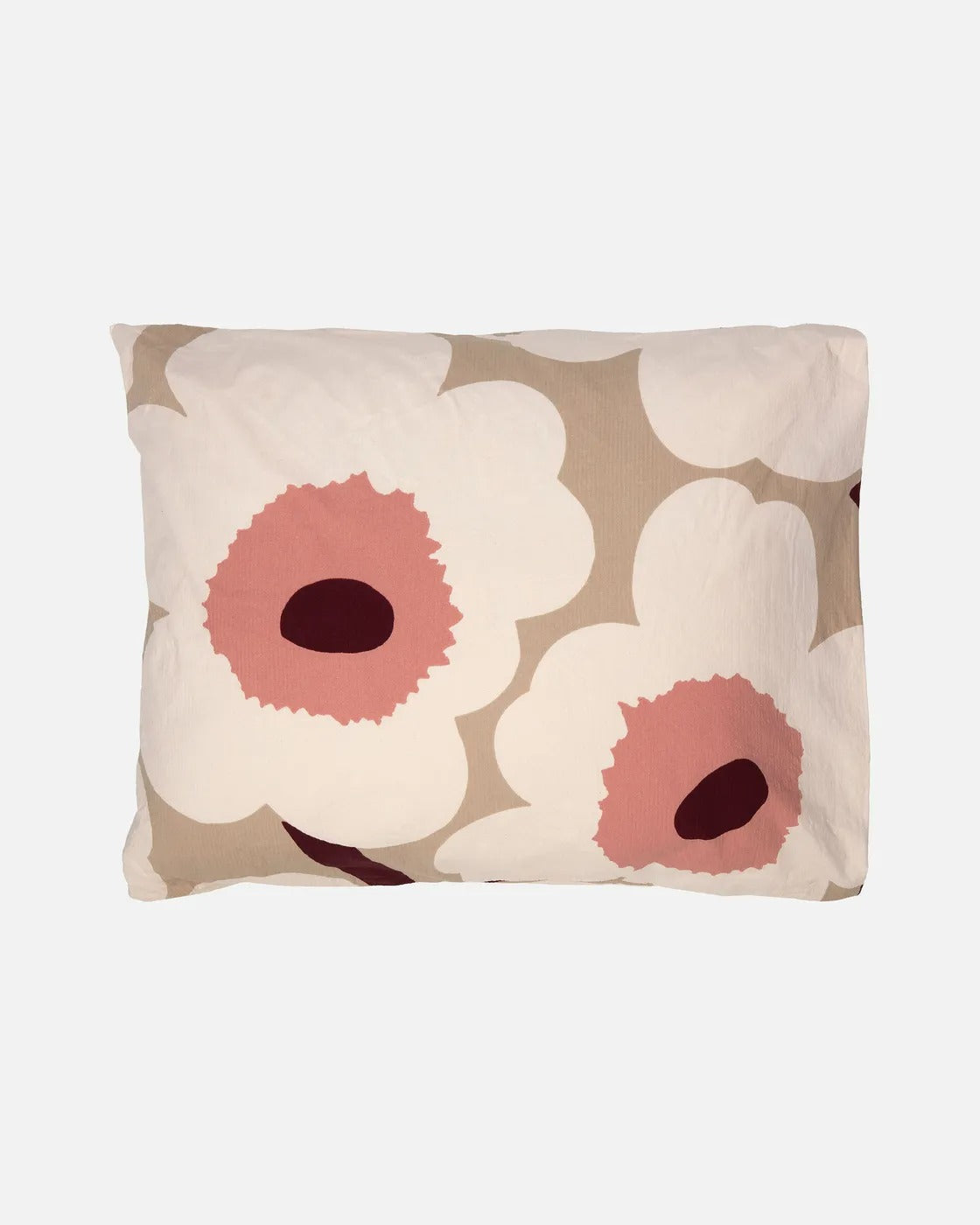 Unikko Pillow Case | Beige, Cotton, Rose | 50x70/75cm