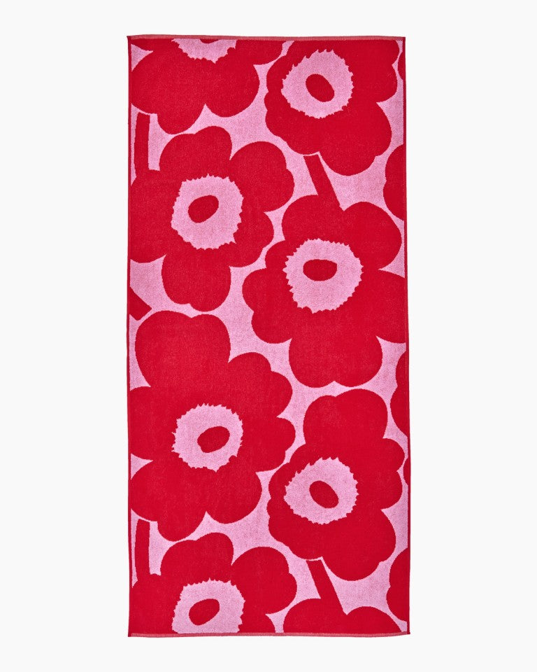 Unikko Bath Towel | Red, Pink | 70x150cm