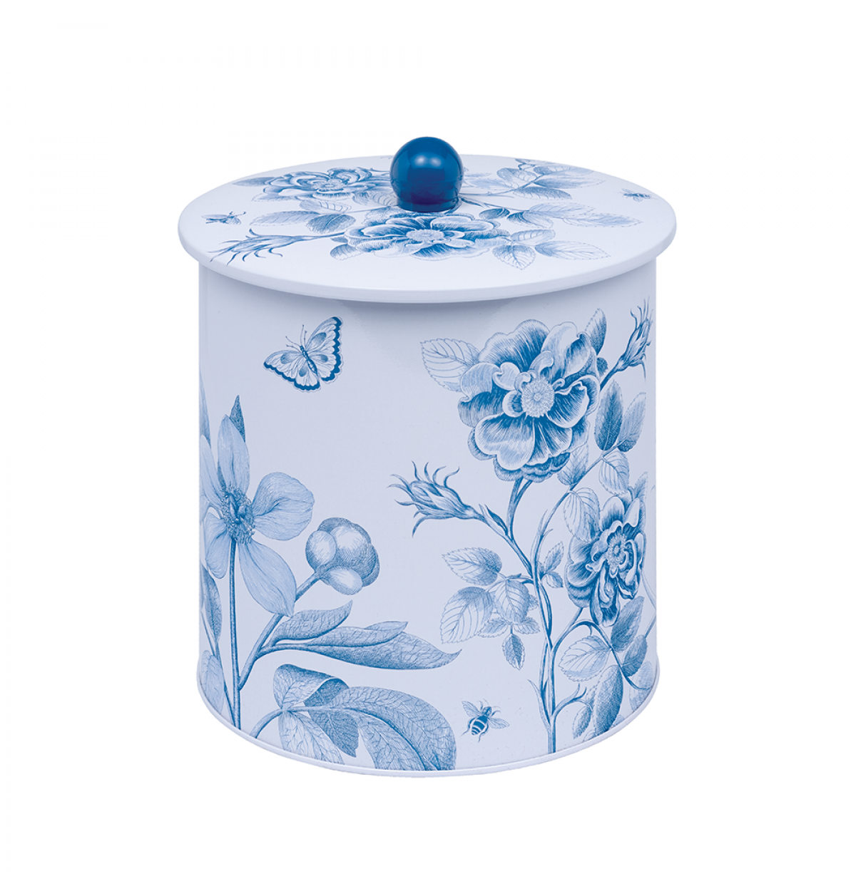 Sanderson Etchings & Roses Biscuit Barrel Tin
