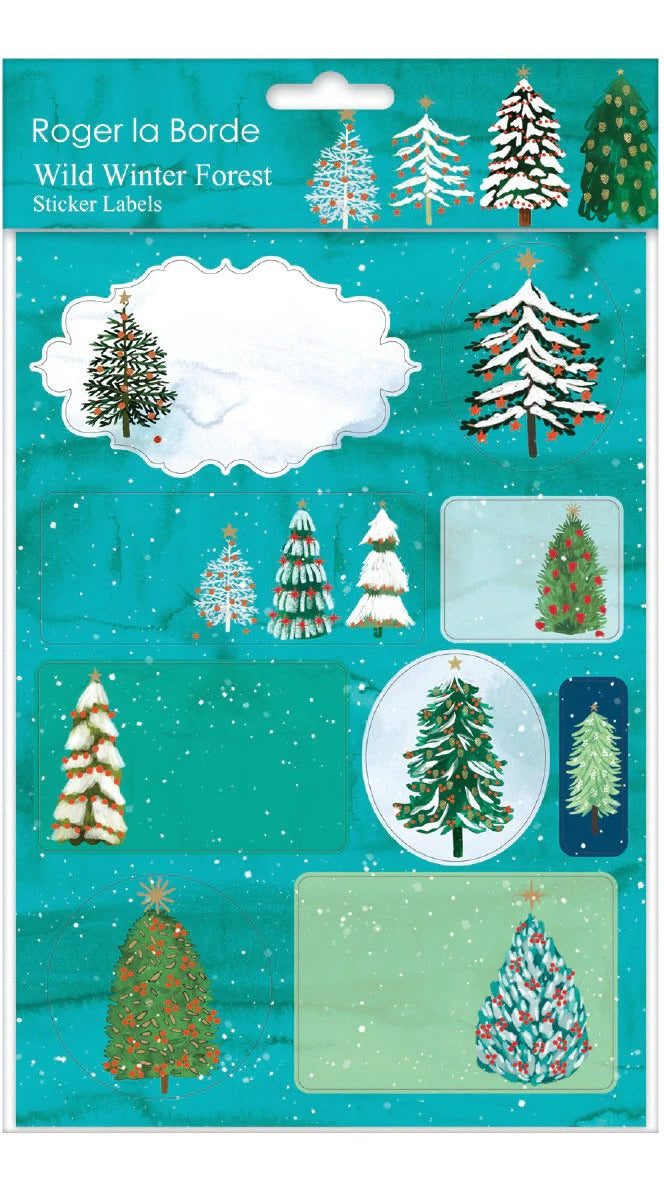 Wild Winter Forest Sticker Label Sheets