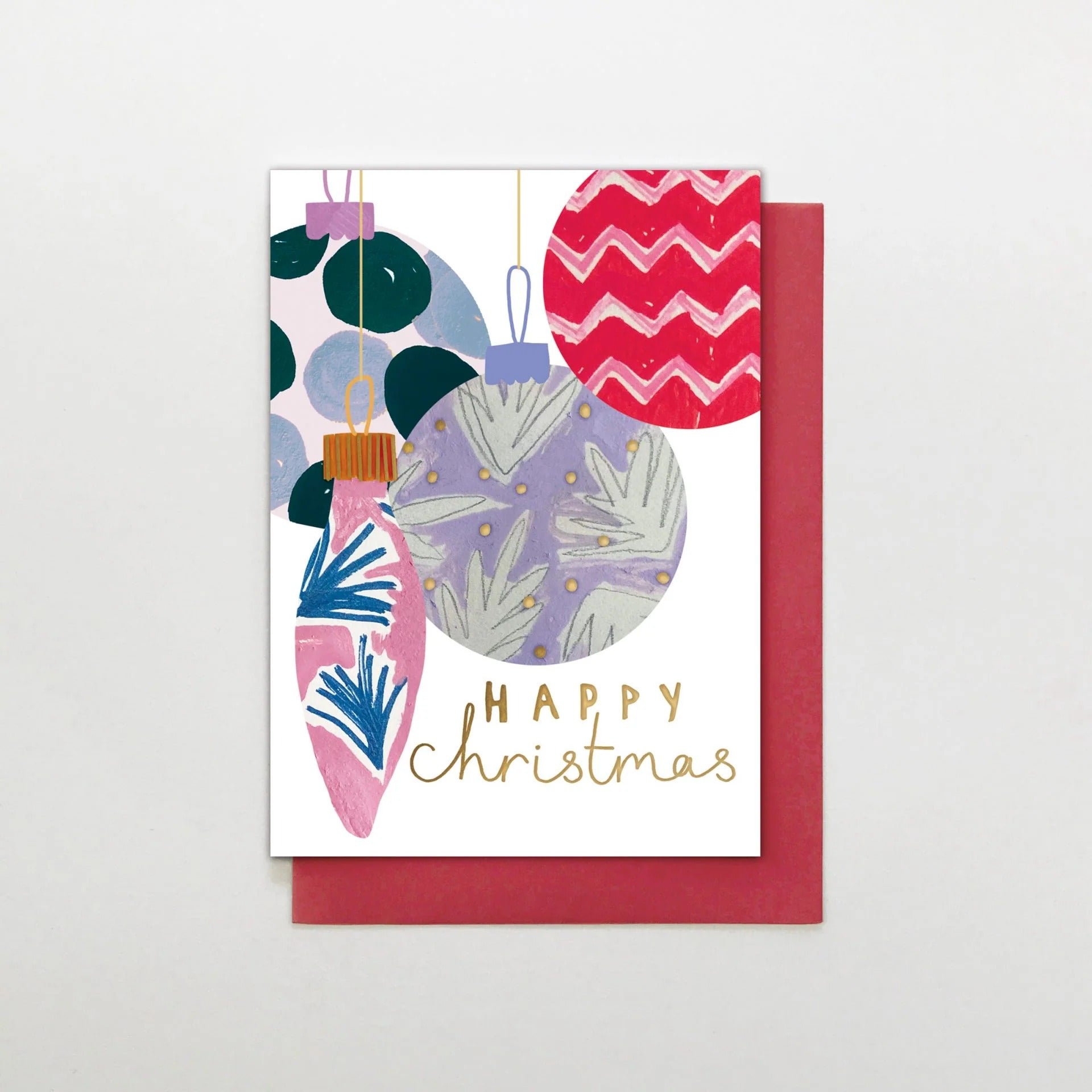 Patterned Baubles Christmas Card