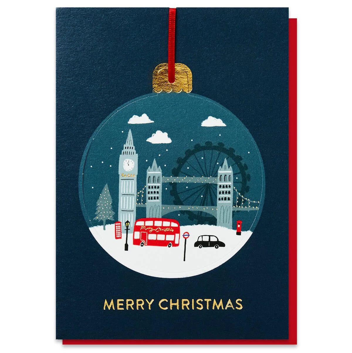 London in the Snow Bauble Christmas Card