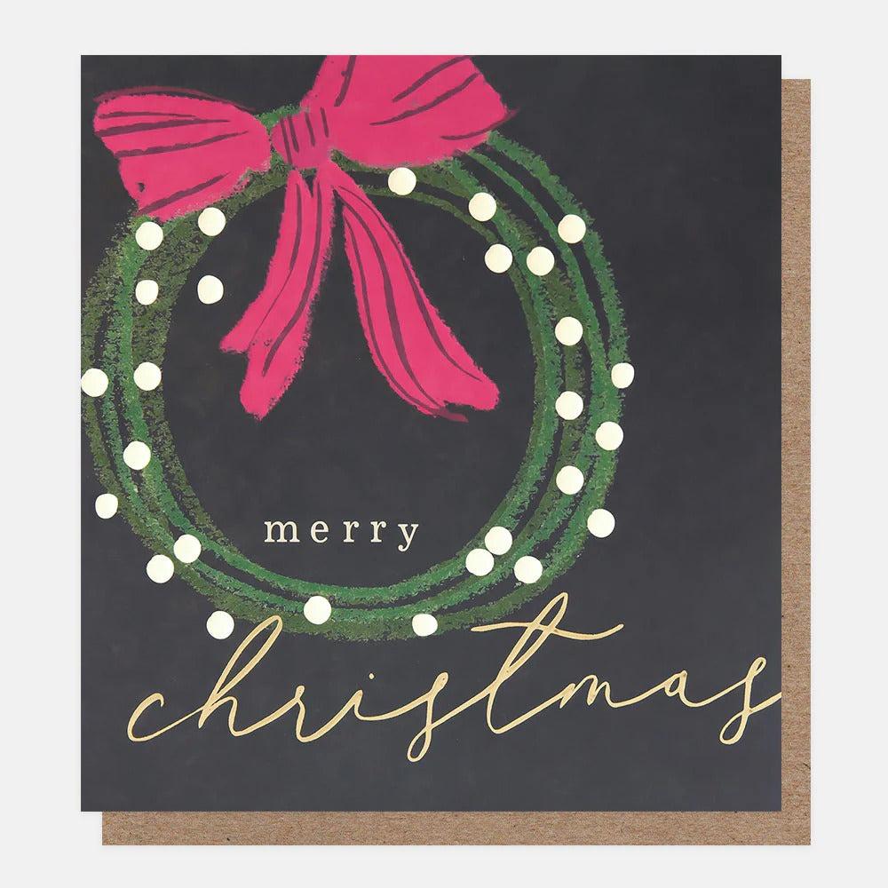Wreath & Bow Christmas Card Pack | 8pk